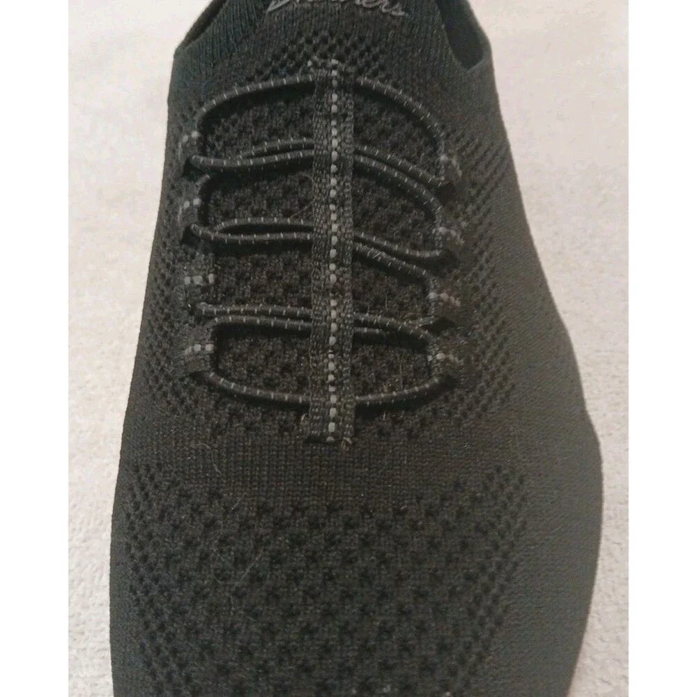 Skechers Shoes Slip On Black Stretch Fit Air Cooled Memory Foam Womens SZ 10 NEW